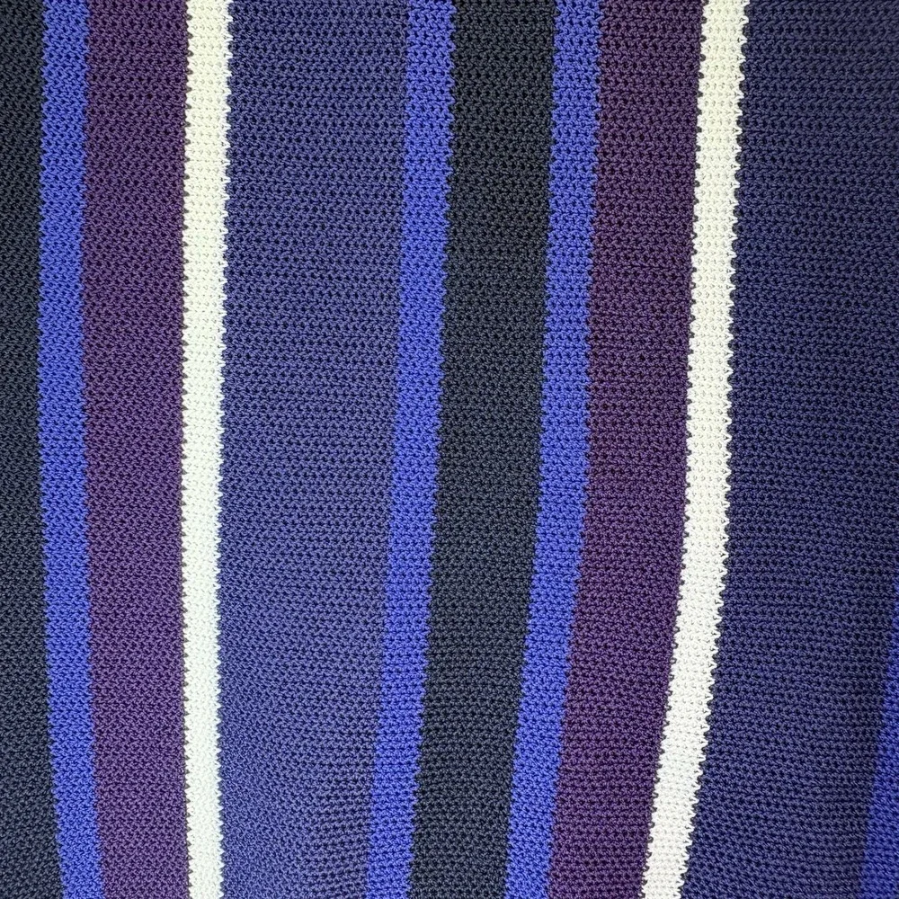 PJ Paul Jones Men's M Vintage Knit Blue Purple White Short Sleeve Sweater New!